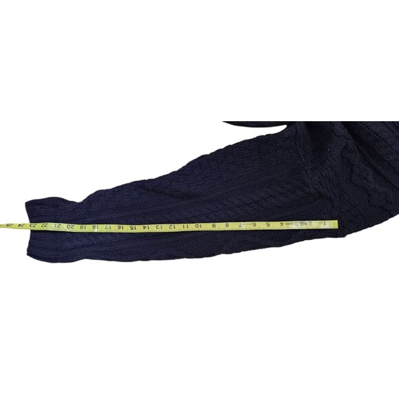 ARAN CRAFTS men's Navy 100% Irish Merino Wool Sweater Cable Knit XL - Picture 9 of 10